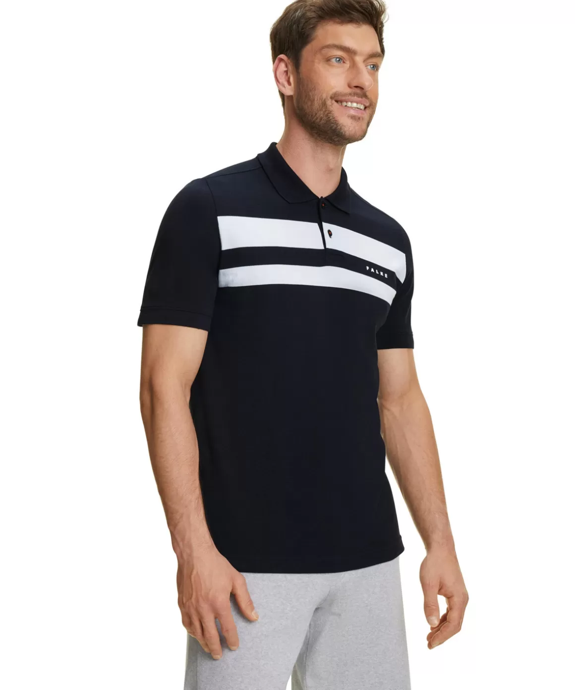 FALKE Shirts & Polo'S>Heren Polo Shirt Polo Space Blue-6116