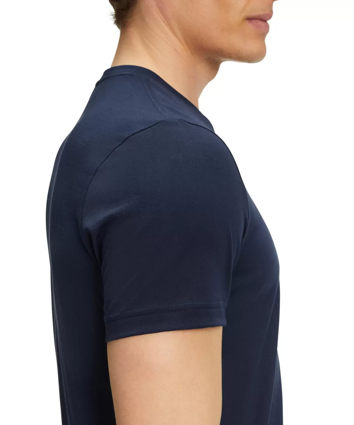 FALKE Shirts & Polo'S>Heren T-Shirt V-Hals Space Blue-6116